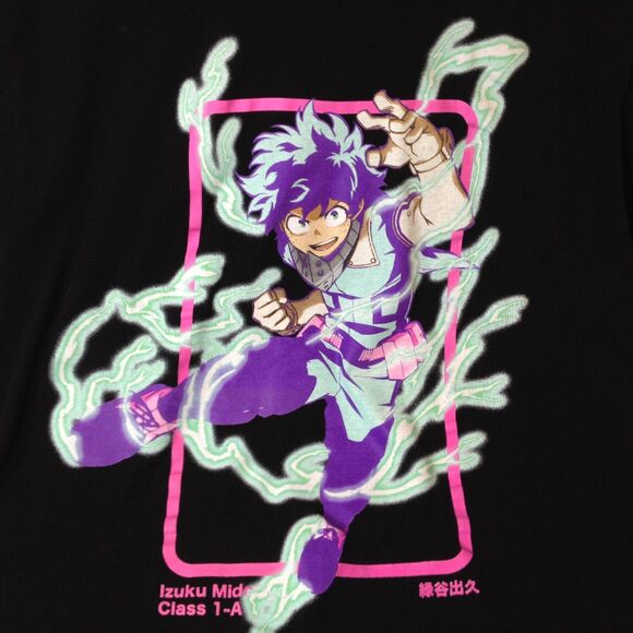 My Hero Academia Graphic T Shirt Izuku Midoriya Anime Funimation Black Size L - Picture 3 of 7